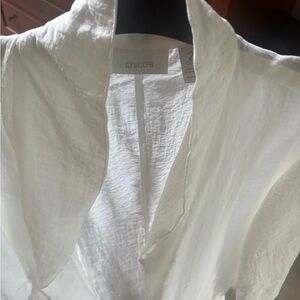 Chico's White open draped jacket